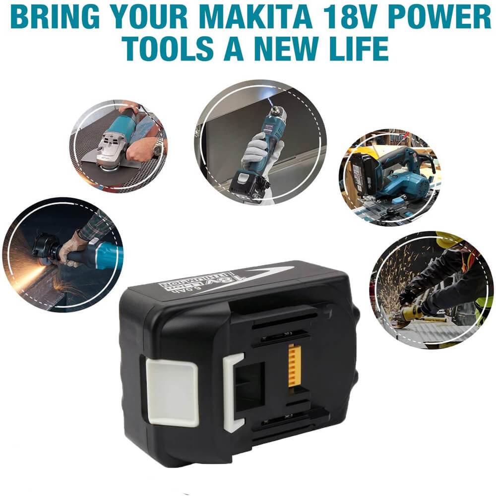 4 Pack For 18V 6Ah Makita BL1860 Battery Replacement & 4-Port 18V lithium-ion charger DC18SF for Makita 14.4V-18V lithium battery BL1890B BL1860 BL1850B BL1430 - Image 5