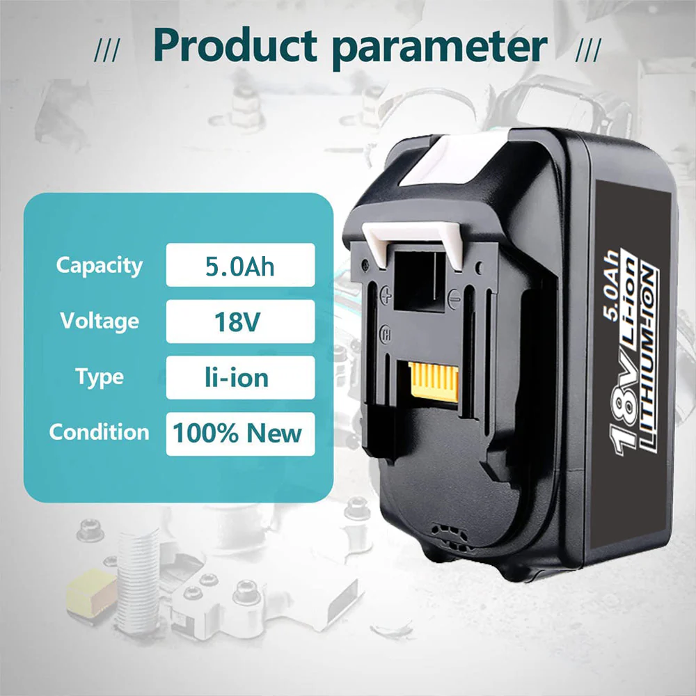 BL1850 5Ah & For Makita DC18RF/RC Li-ion Rapid Replacement Battery Charger | 14.4V-18V with Digital Display - Image 4