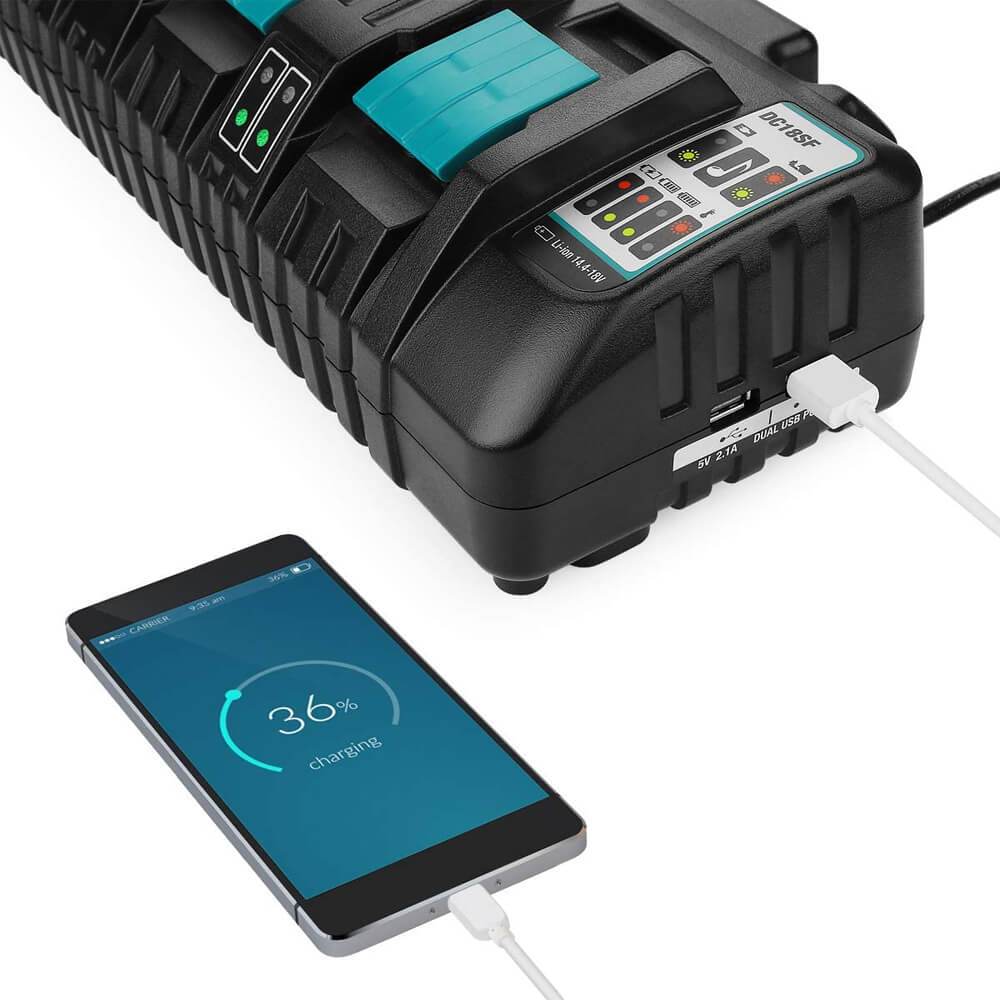 4-port 18V lithium-ion charger DC18SF for Makita 14.4V-18V lithium battery BL1890B BL1860 BL1850B BL1430 - Image 3