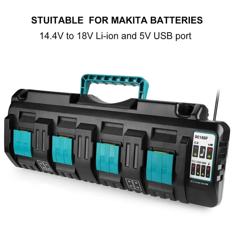 4-port 18V lithium-ion charger DC18SF for Makita 14.4V-18V lithium battery BL1890B BL1860 BL1850B BL1430 - Image 6