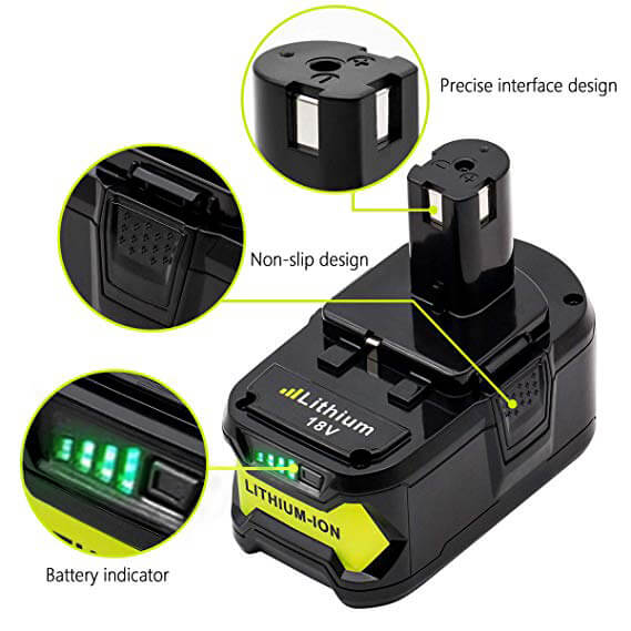 For Ryobi 18V Battery 5.0Ah Replacement | P108 Batteries 3 Pack - Image 4