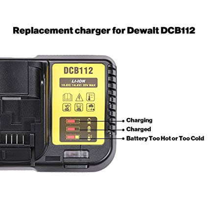 Charger for Dewalt 18V & 12V Li-Ion Replacement Battery | For DCB115 Charger - Image 3