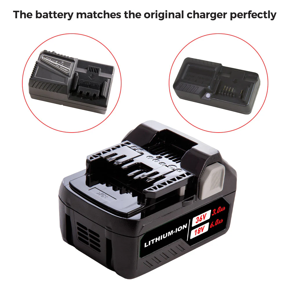 X2 18V/36V 6.0Ah Lithium-ion Replacement Battery for Metabo HPT（Hitachi）MultiVolt Battery / 371751M 372121M BSL36A18 BSL36B18 - Image 4