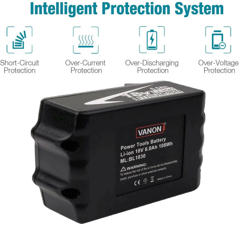 4 Pack For 18V 6Ah Makita BL1860 Battery Replacement & 4-Port 18V lithium-ion charger DC18SF for Makita 14.4V-18V lithium battery BL1890B BL1860 BL1850B BL1430 - Image 7