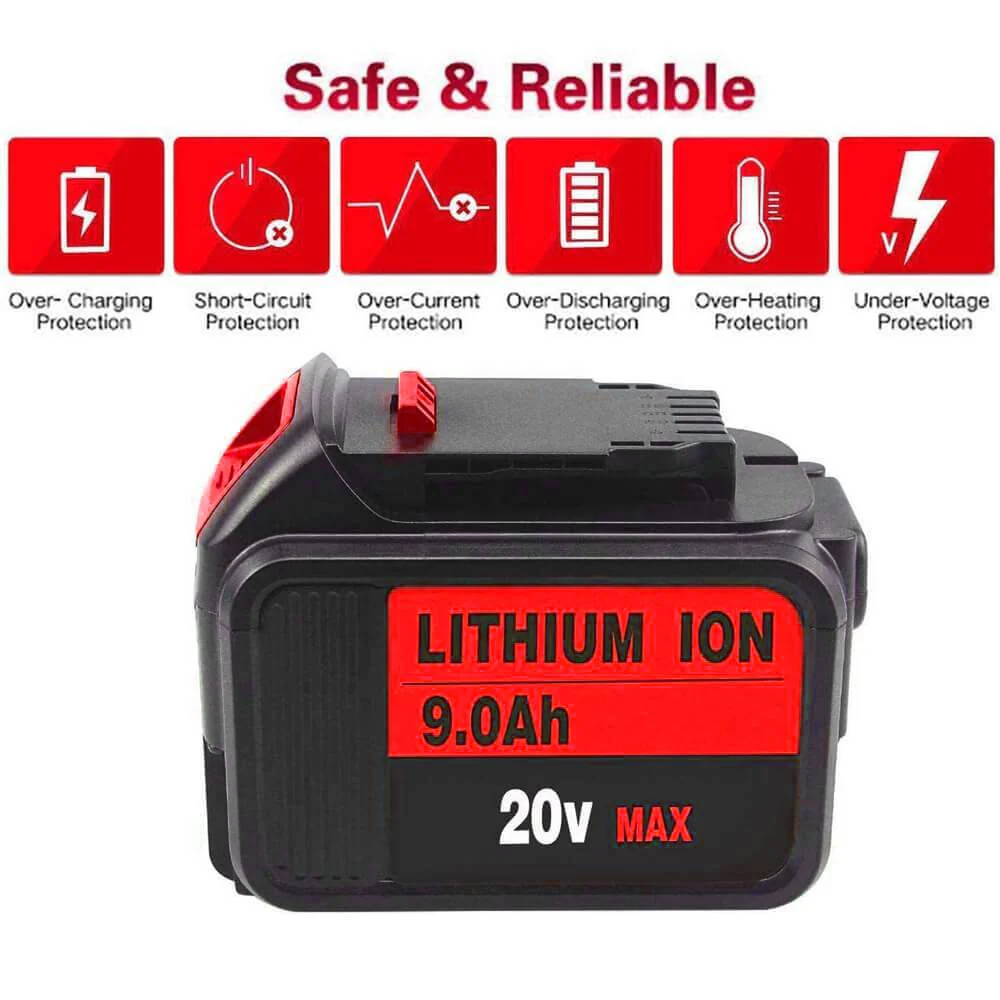 For DeWalt XR Battery 18V/20V 9Ah | DCB200 Replacement Battery 4 pack - Image 3