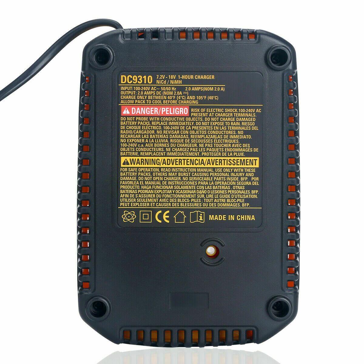 Dewalt DC9310 Fast Battery Replacement Charger For Dewalt 7.2V-18V XRP Ni-CD Ni-MH Battery - Image 4