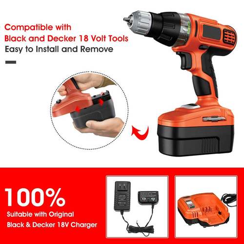 For Black and Decker HPB18 18V 4.8Ah Ni-Mh Battery Replacement 4 pack - Image 4