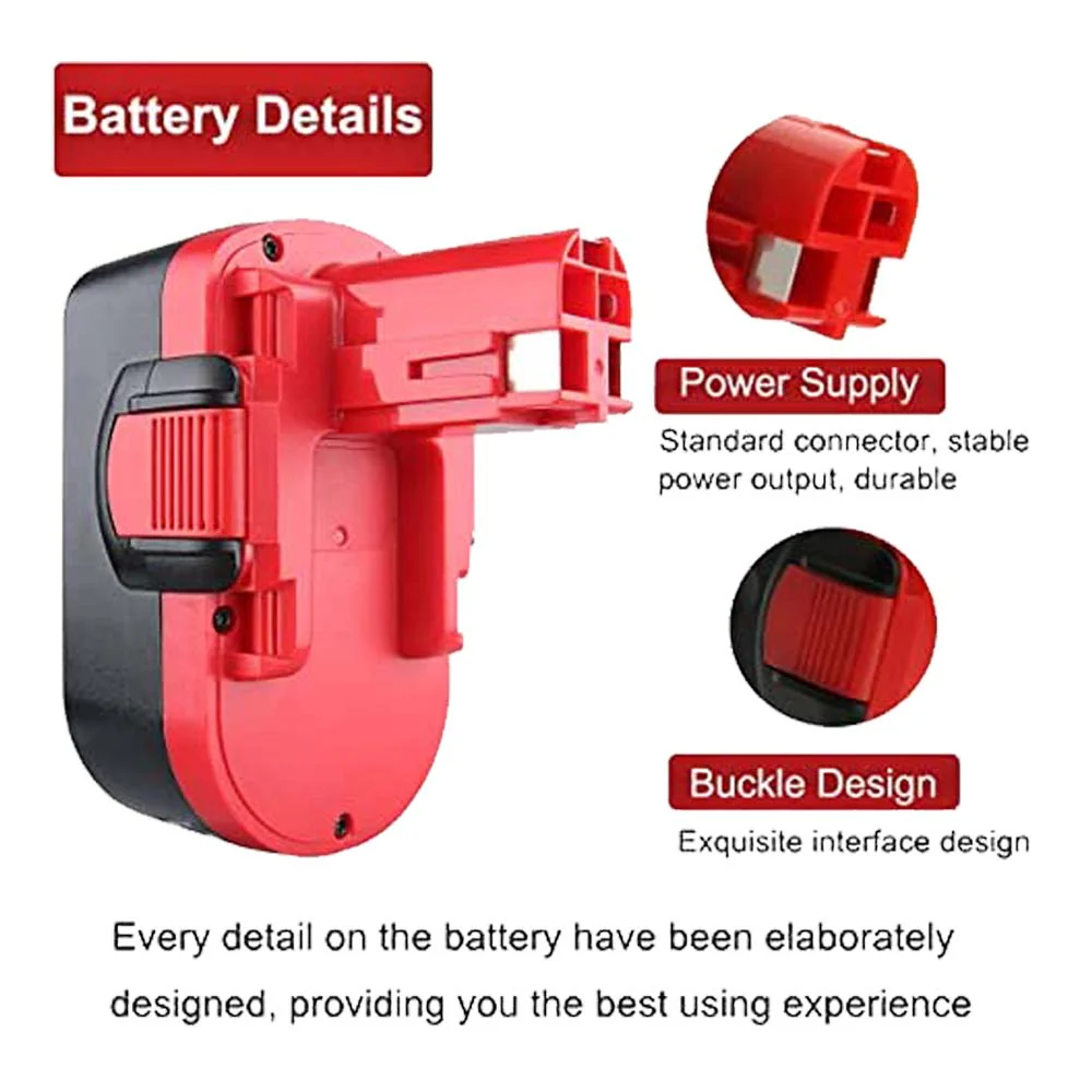 For Bosch 18V Battery 4.8Ah Replacement | BAT181 Ni-HM Batteries 2 Pack - Image 3