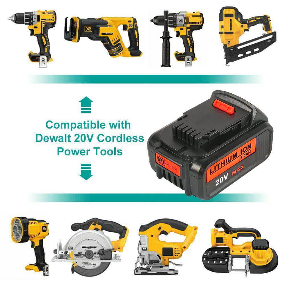 For Dewalt 18V XR Battery 5Ah Replacement | DCB184 Lithium Batteries 2 Pack - Image 4