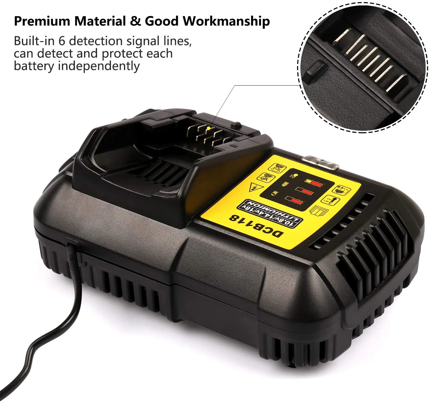 For Dewalt DCB118 Replacement Battery Charger For Dewalt 10.8V - 20V Lithium Battery Charger - Image 4