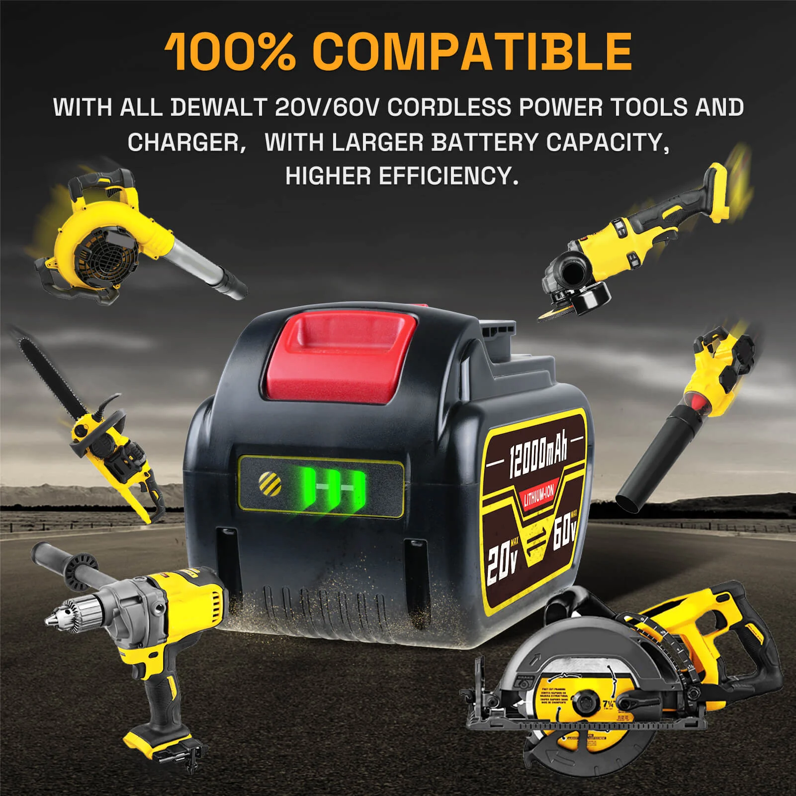 For Dewalt DCB609 20V/60V MAX FLEXVOLT Li-Ion 12.0Ah Battery DCB609-2 DCB606 - Image 4