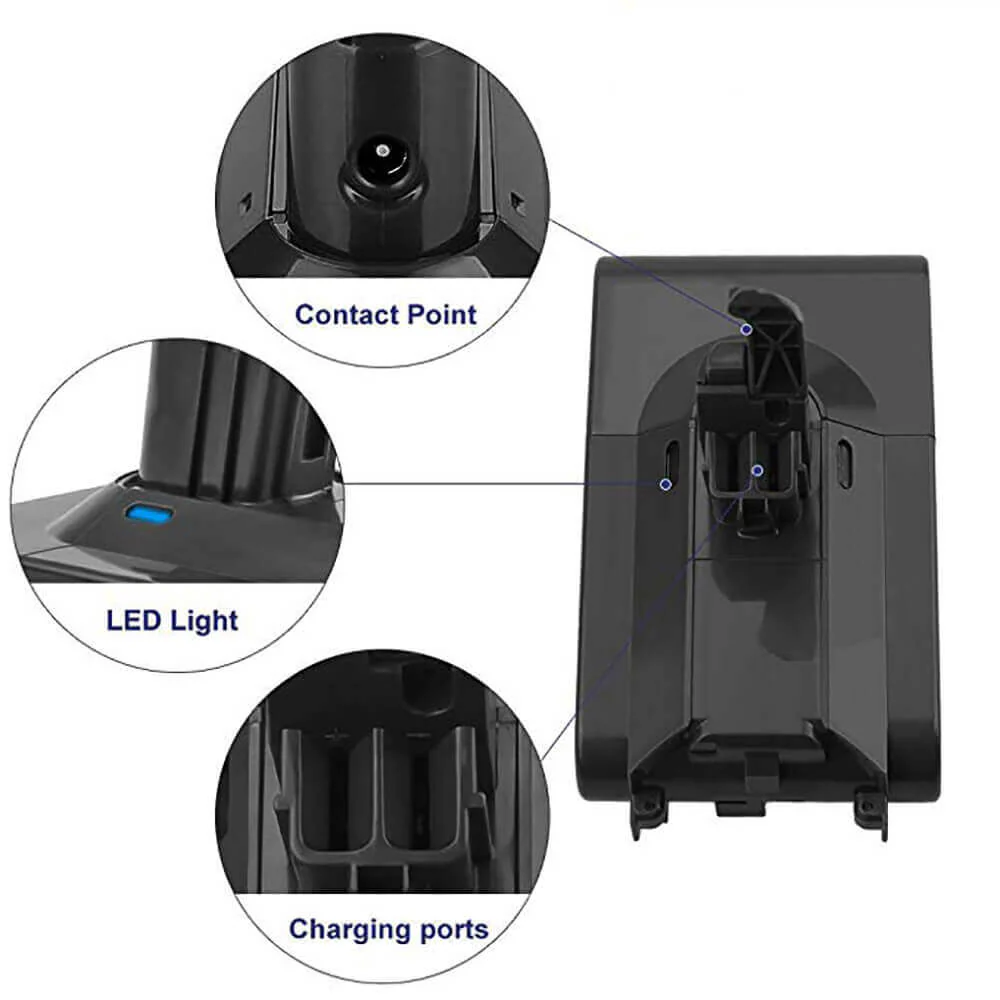For Dyson V8 Battery Replacement | 21.6V 6.4Ah SV10 V8 Battery - Image 4