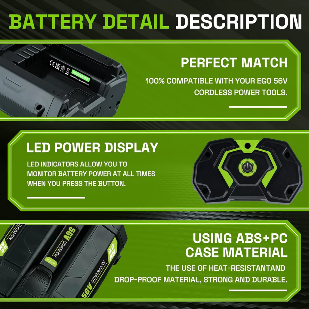 For EGO Battery 56V 9.0Ah | Compatible with All Power 56V EGO Power+ Tools - Image 3