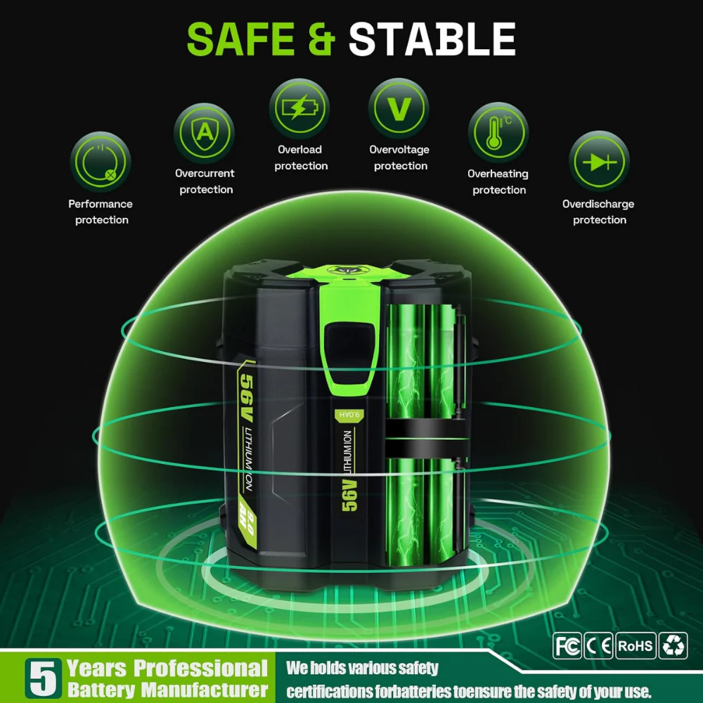 For EGO Battery 56V 9.0Ah | Compatible with All Power 56V EGO Power+ Tools - Image 4