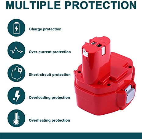 For Makita 14.4V Battery 4.8Ah Replacement | PA14 Battery 4 Pack Red - Image 3