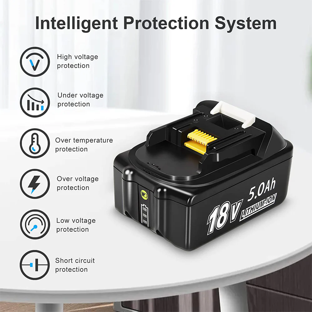 For Makita 18V Battery 5.0Ah Replacement | BL1850B Li-ion Batteries 4 Pack (LED Indicator) - Image 7