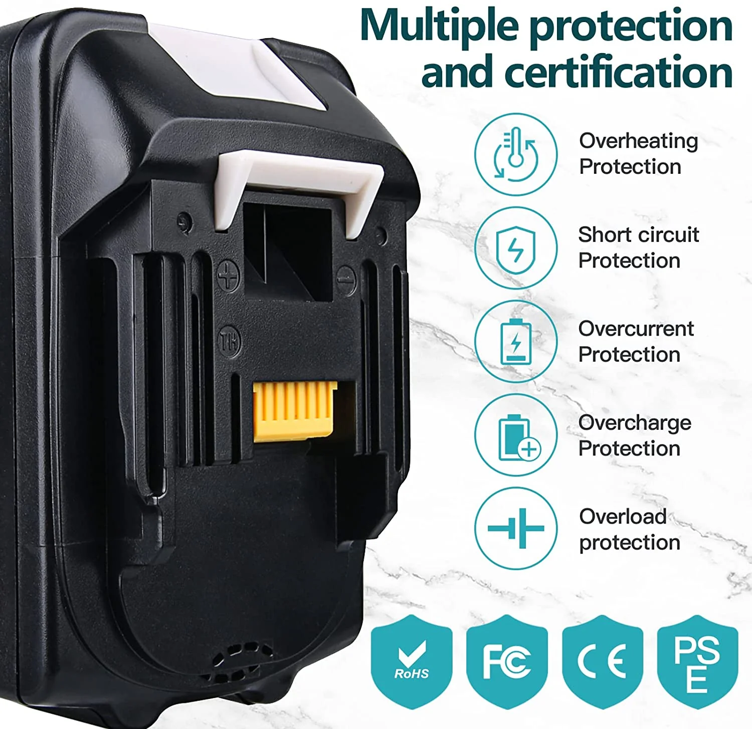 For Makita 18V Battery 6Ah Replacement | BL1860B Battery (LED Indicator) - Image 3