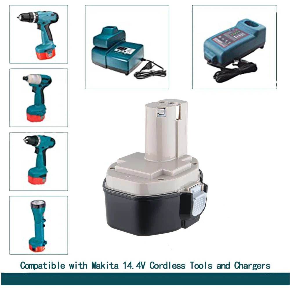 For Makita Battery 14.4V 4.8Ah Replacement | PA14 Ni-Mh Battery 2 Pack - Image 4