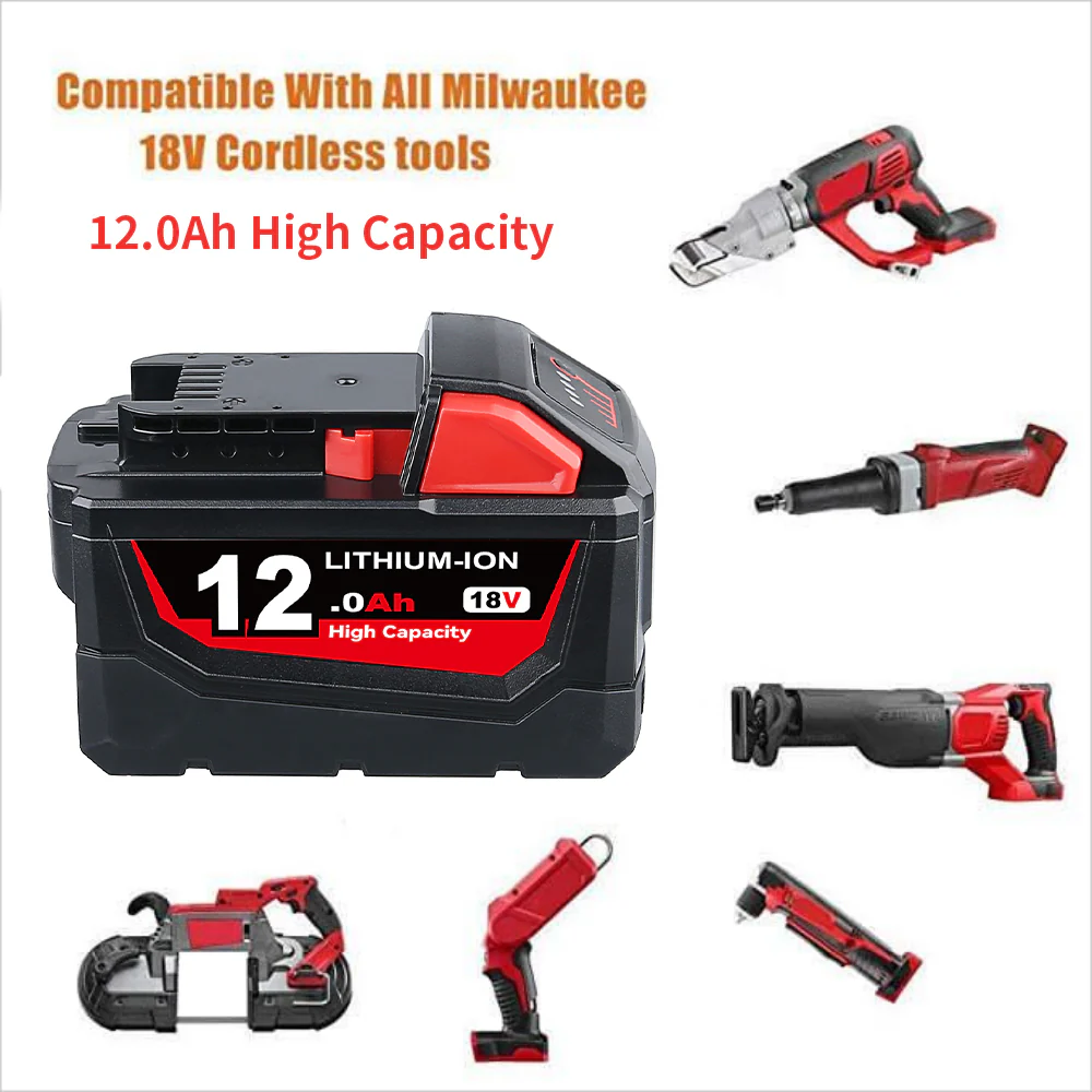 For Milwaukee 18V Battery 12Ah Replacemnt | M18 Batteries 2 Pack - Image 5
