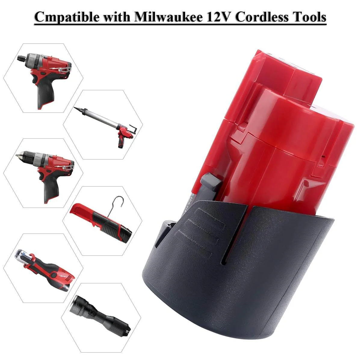 For Milwaukee M 12 Battery 3.5Ah Replacement | M 12B Battery 3 Pack - Image 4