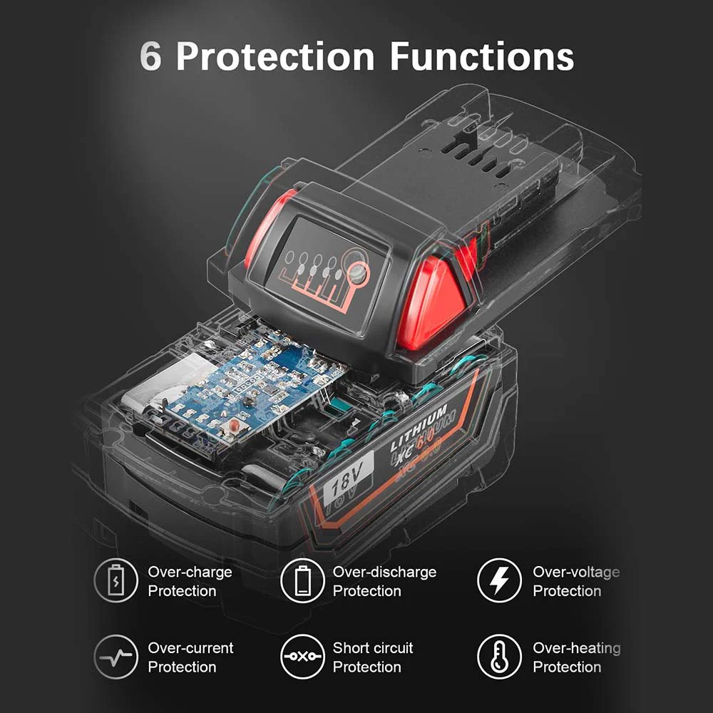 For Milwaukee 18V Battery 5Ah Replacement | M 18 Battery - Image 6