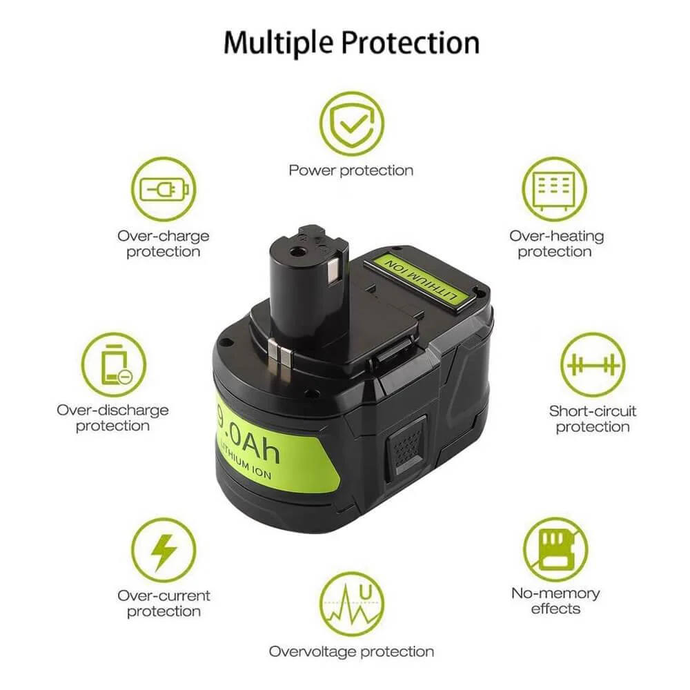 For Ryobi 18V 9Ah Battery Replacement | P108 batteries  2 Pack - Image 6