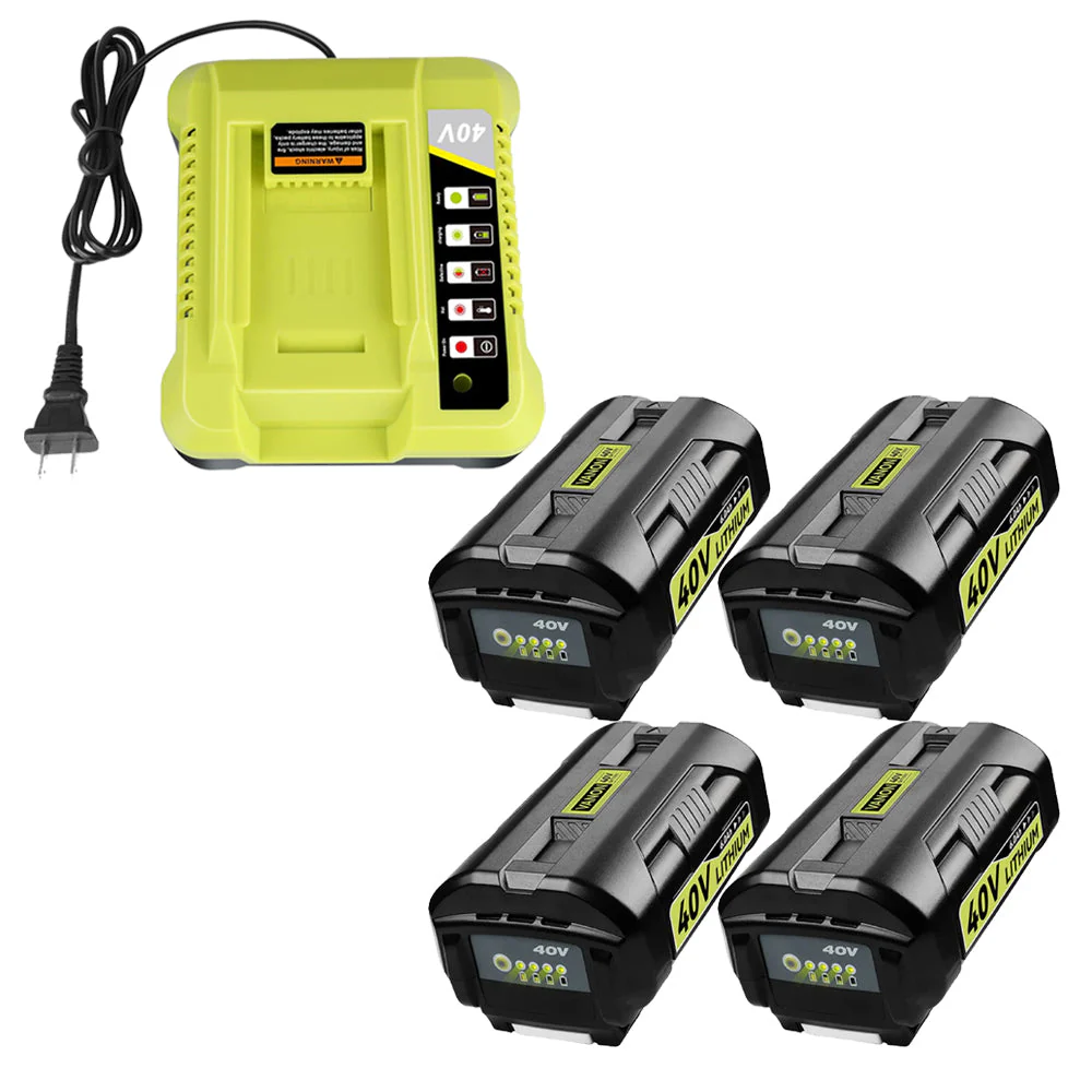 For Ryobi 40V 6.0Ah Battery Replacement 2&4 PACK With Charger For Ryobi 40V Battery Charger OP401 - Image 6